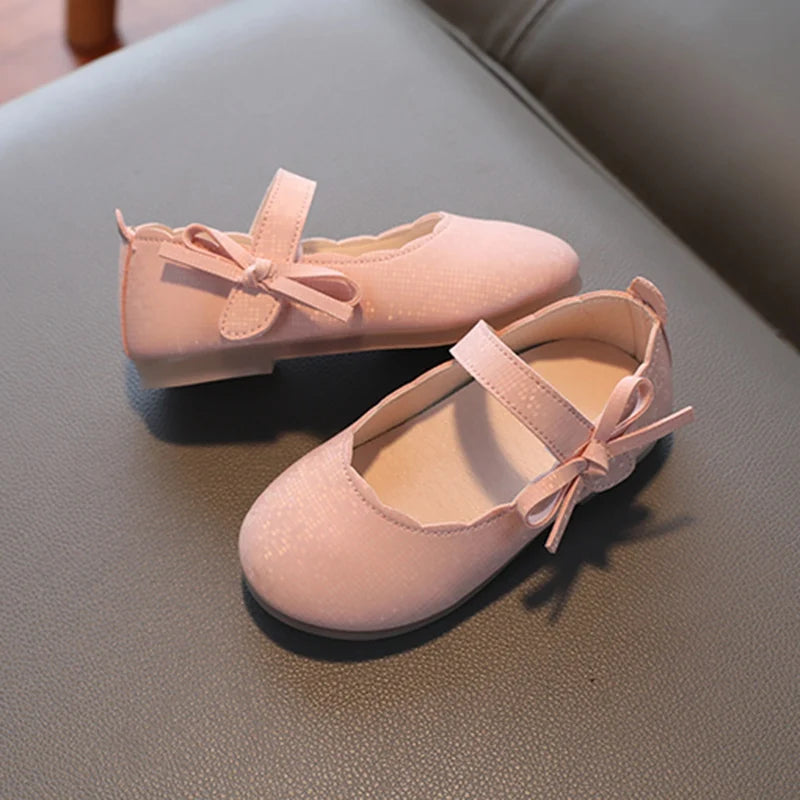 Zapatos tipo cuero para niñas, tipo princesa, para fiestas de bodas, antideslizantes con suela suave