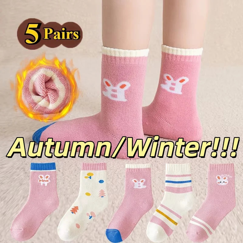 Calcetines cálidos de felpa para niños, calcetines de algodón gruesos de felpa para otoño e invierno, para pasar el frío calentitos!!
