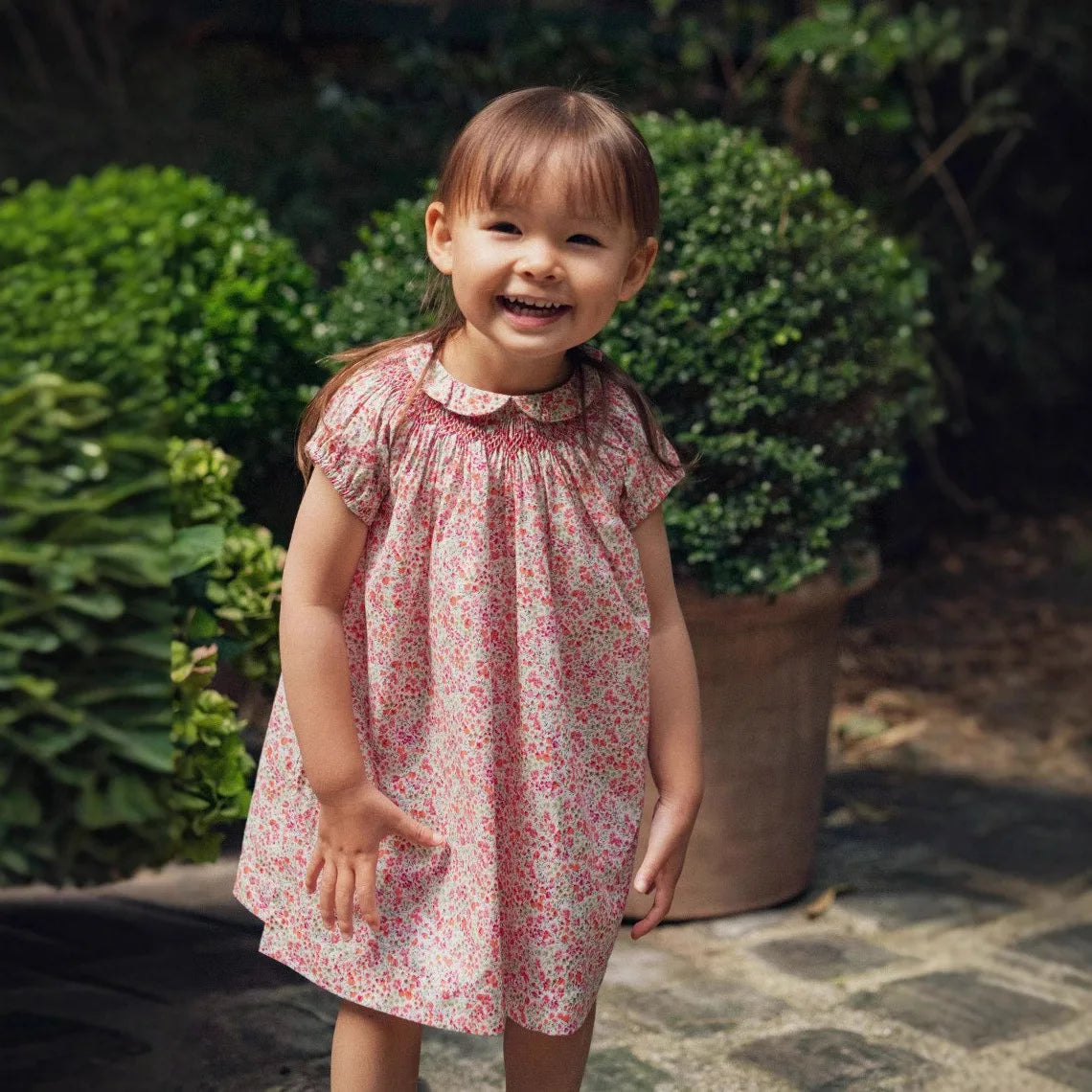 Hermoso vestido punto smock campestre para niñas, vestidos y blusas finos bordados hechos a mano para niñas