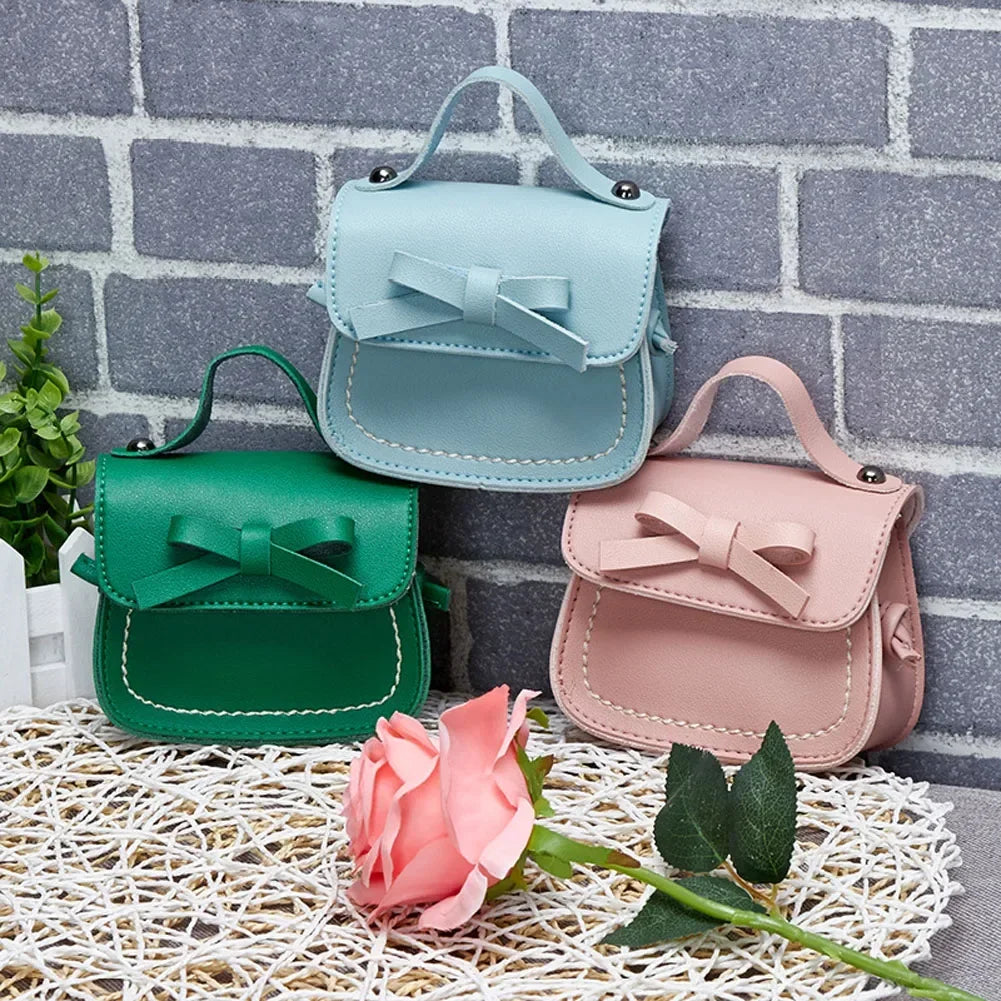 Bolsos de mano de princesa de cuero PU hermosos colores, carteras cruzadas para niñas