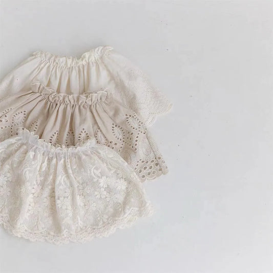 Ropa de bebé Falda de broderie para el Verano, hermosa falda bordada de encaje de princesa para niña