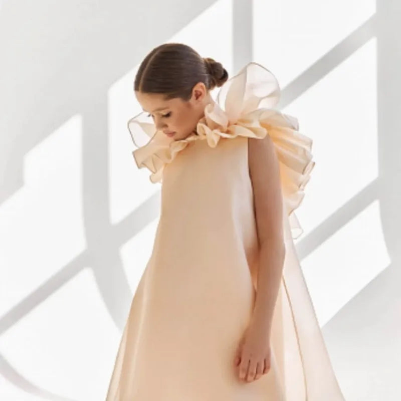 Vestido de princesa con hermosos volantes para niña, Vestido liso de tul para bebé niña y chica adolescente, ropa para fiesta de cumpleaños y boda de 1 a 12 años