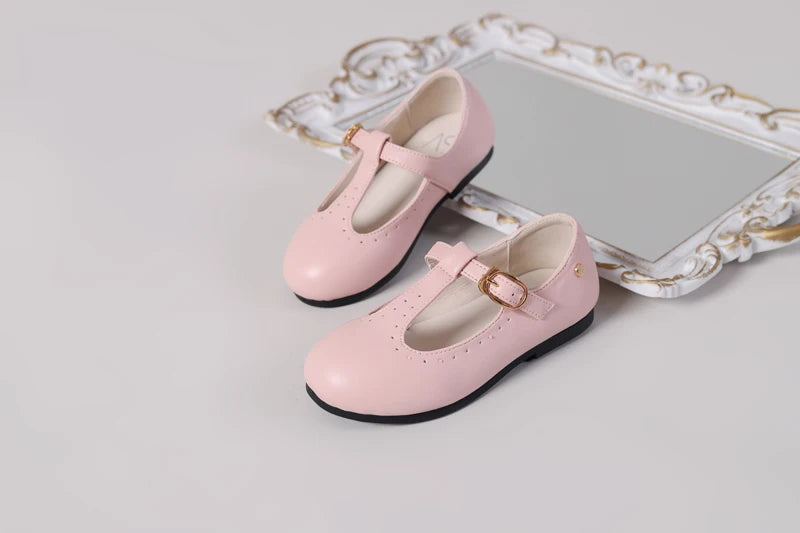 Hermosos zapatos de cuero Mary Jane para niñas, de primavera, zapatos bailarinas