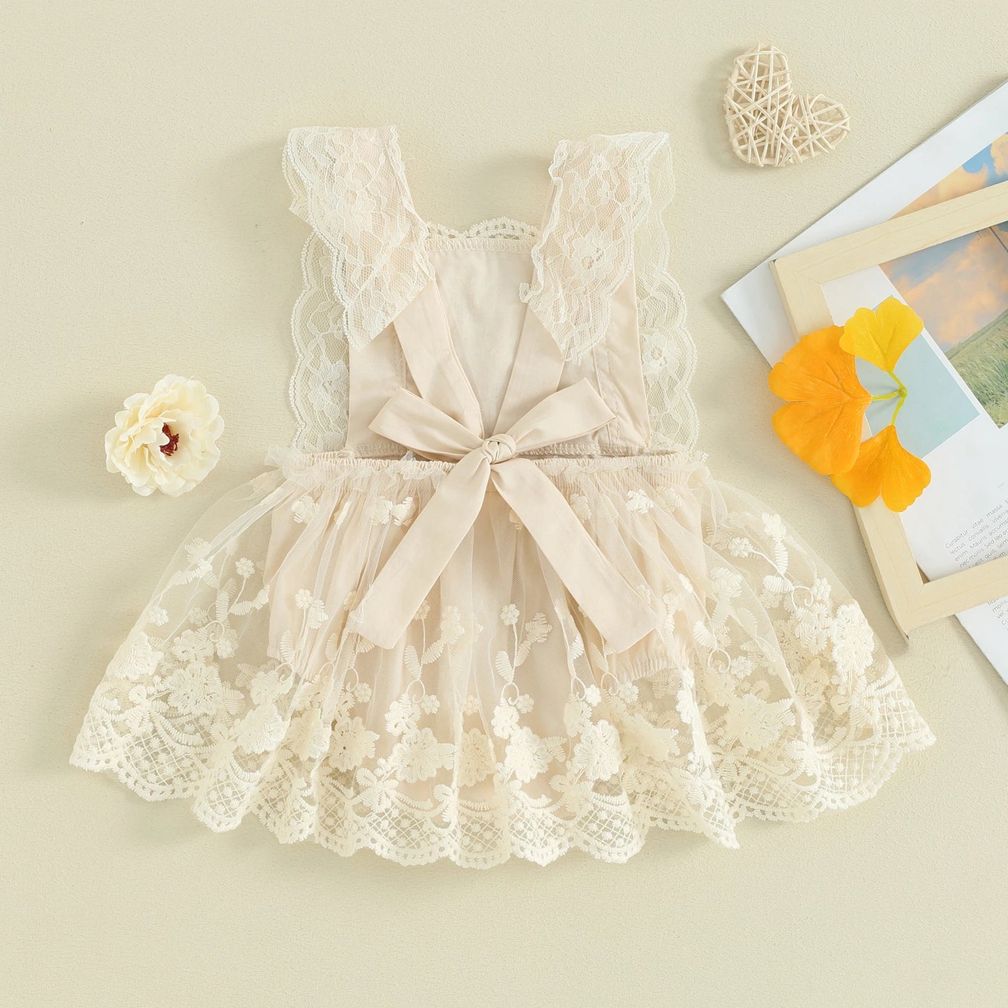 Vestido con body de verano para bebé recién nacido de 0 a 24 meses, coqueto con hombros descubiertos, de encaje y estampado floral, Vestido de Bautizo para bebé niña