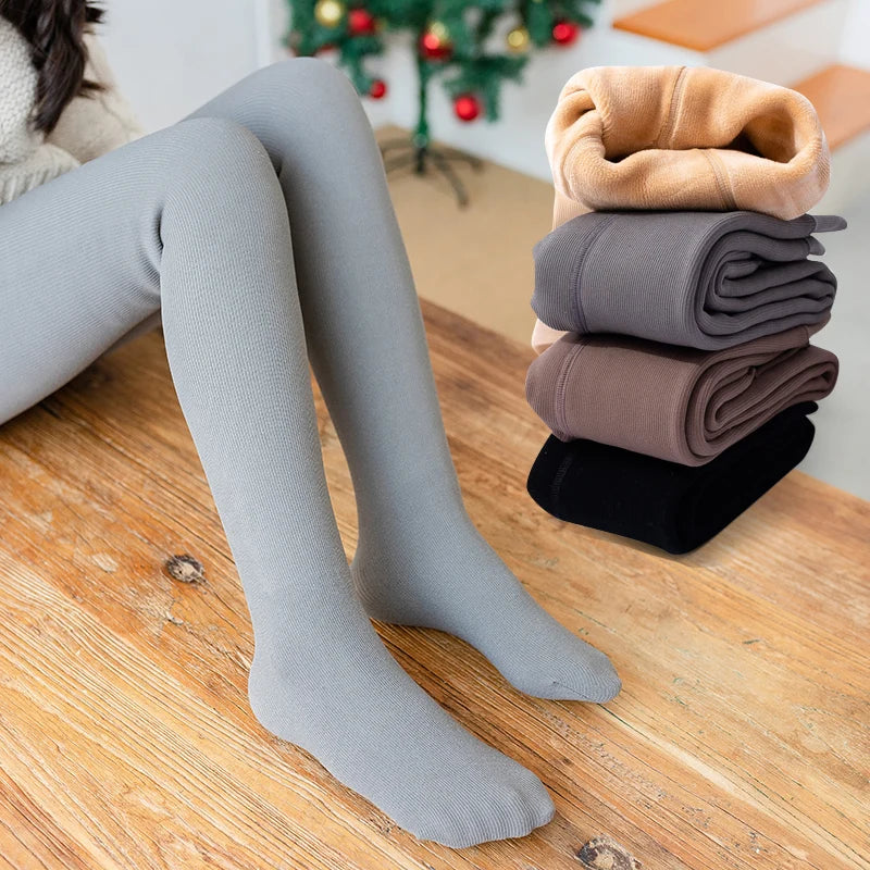 winter plus velvet thickening warmth cotton pantyhose stripes children stockings Polar Fleece Lining leggings for baby kids girl