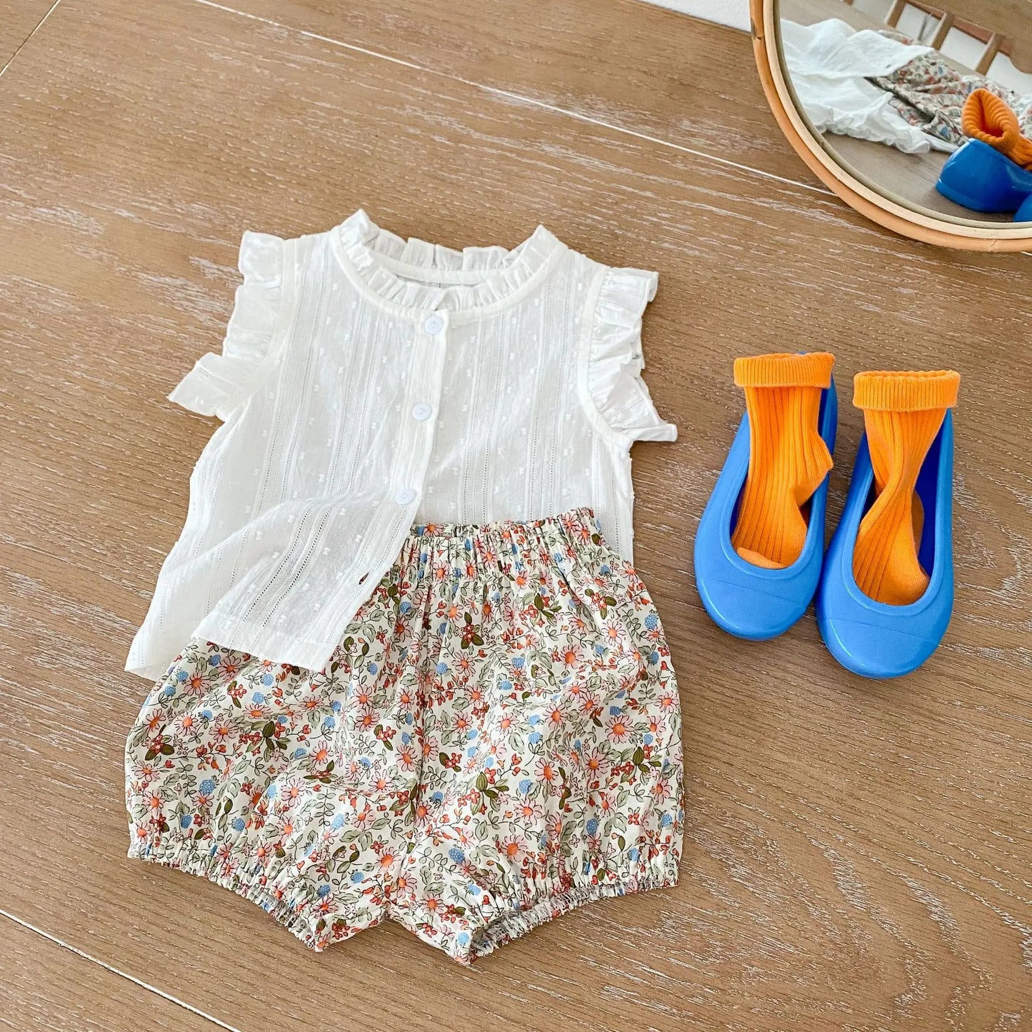 Summer Infant Baby Girls Clothes Suit Infant Kids Baby Girls Clothes Set Sleeveless Tops + Shorts 2pcs Toddler Clothes