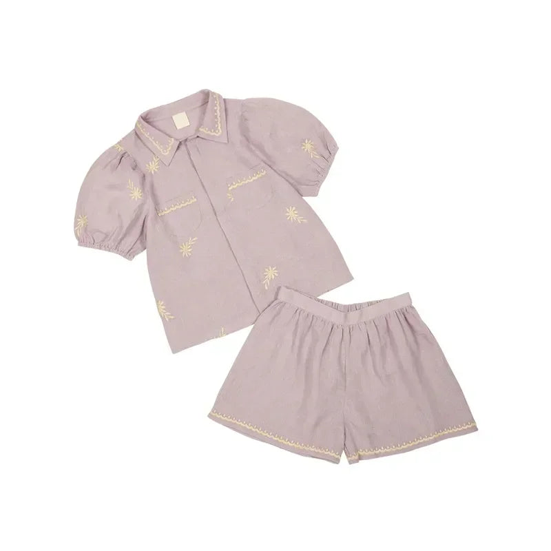 Conjunto boho bordado para niña estilo campestre increíbles combinaciones de colores