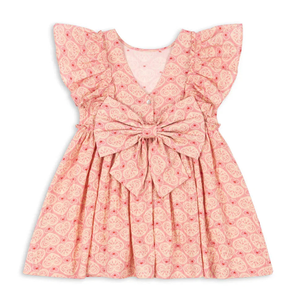 Hermosos vestidos y conjuntos estido Pastoral para niñas, Vestidos con lazo de verano para niñas
