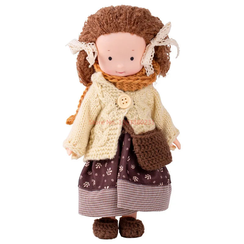 Mini muñeca Waldorf hecha a mano en tela, muñeca Kawaii para niñas, regalo de Navidad y cumpleaños, se puede vestir