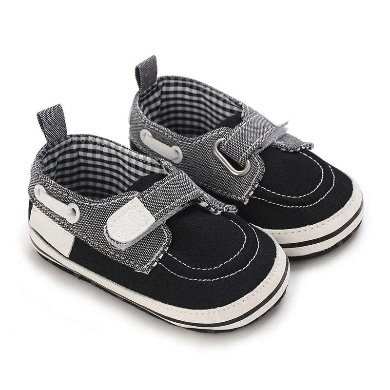 Zapatos tipo mocasines casuales Cuero y algodón antideslizante Suela suave Bebé Niño pequeño Primeros pasos