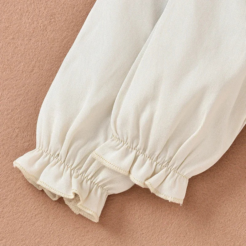 Vestido con bombacho y manga larga para recién nacidas y bebé niña, vestido de encaje floral de fiestas y de Bautizo para bebé