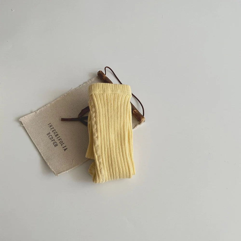 Medias tejidas de algodón para niños, panties acanaladas para niñas