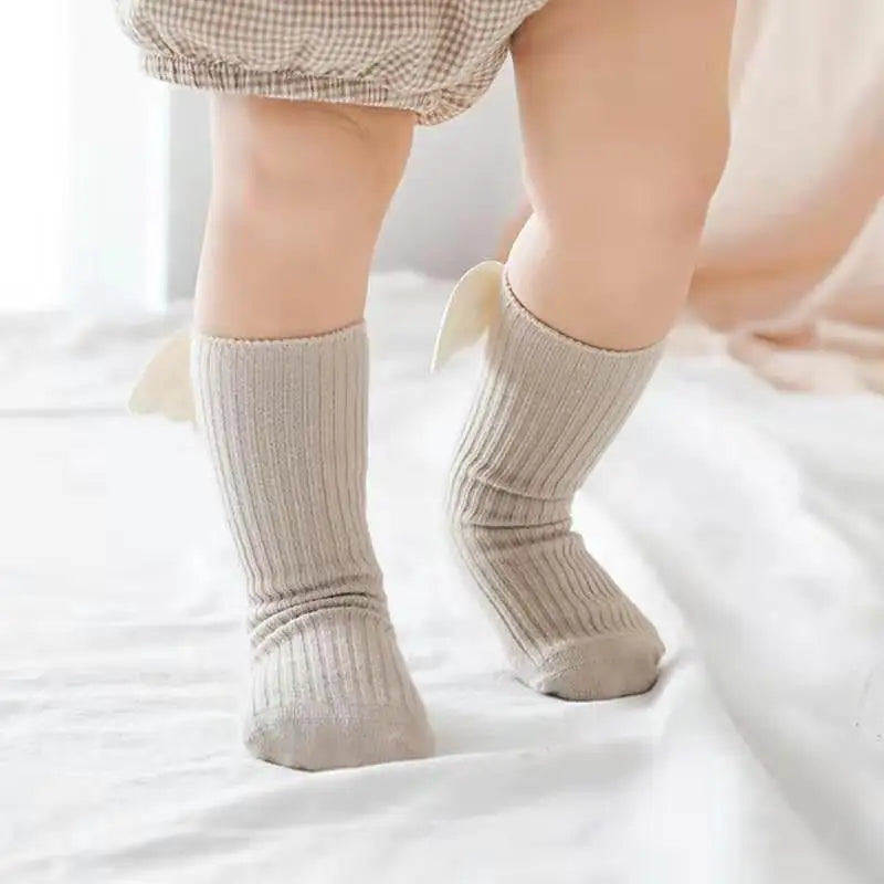 Calcetines para niñas y niños 100% algodón, con alas de ángel para completar outfit o fotografía