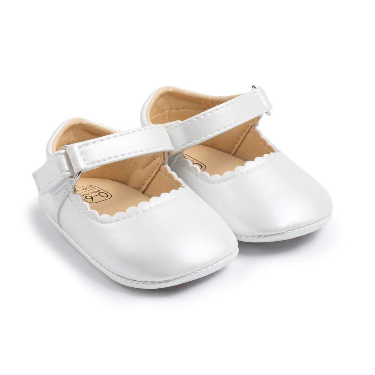 Zapatos de fiesta para bebé niña recién nacida, Zapatos Primeros pasos antideslizante con suela de goma, Zapatos blancos de bautizo para bebé niña