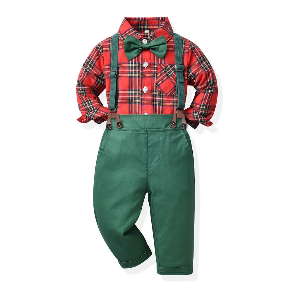 Conjunto semi formal para bebés, niños y chicos adolescentes, camisa de manga larga vintage con tirantes, traje de vestir de caballero cool niños, para primavera y otoño