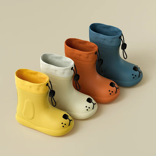 Rain boots children kids waterproof rain boots boy safety children rain shoes for girls EVA stock decorative, Cordero verde