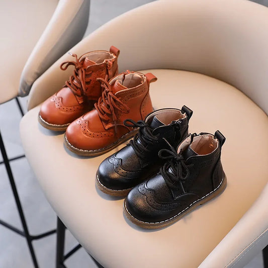 Botas cortas estilo inglés, Otoño Invierno para niños y niñas, para lograr un look absolutamente estiloso y único