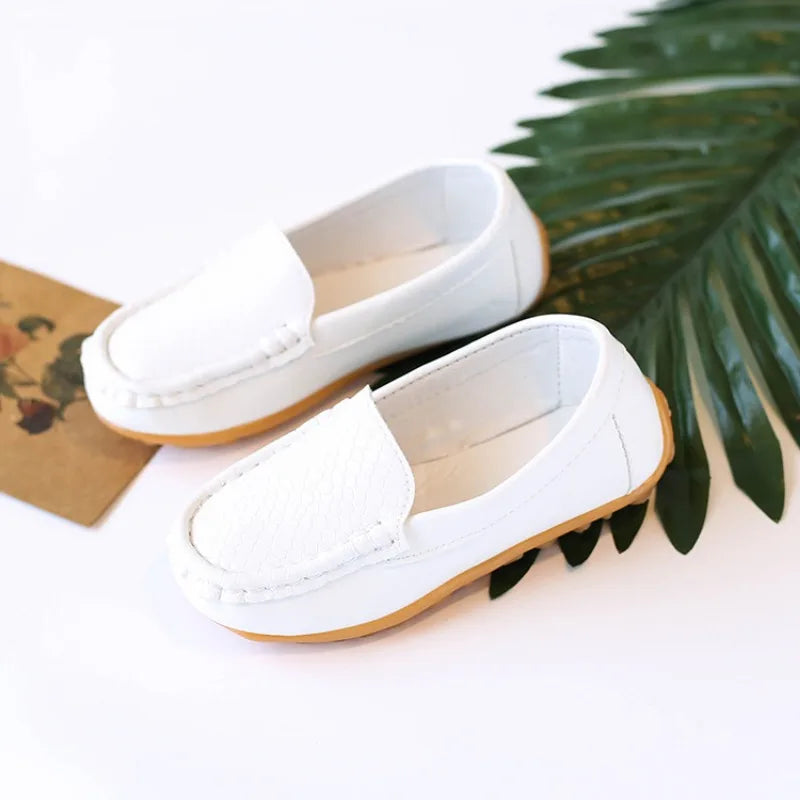 Zapatos de bebé de piel sintética para niños, calzado informal, suave y cómodo