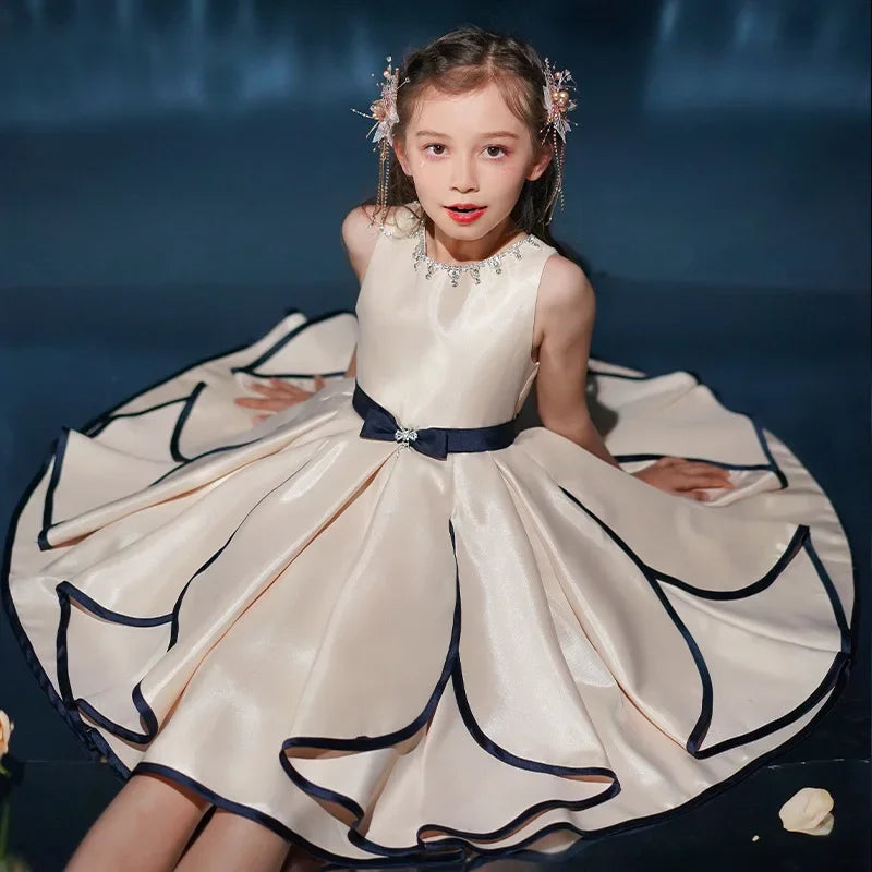 Vestido de princesa elegante estilo coreano para niñas, vestido de boda para chica adolescente