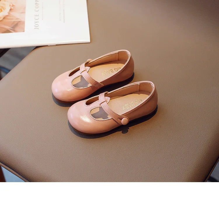 Zapatos tipo princesa para niñas de material ecológico tipo cuero, para primavera y otoño, versátiles