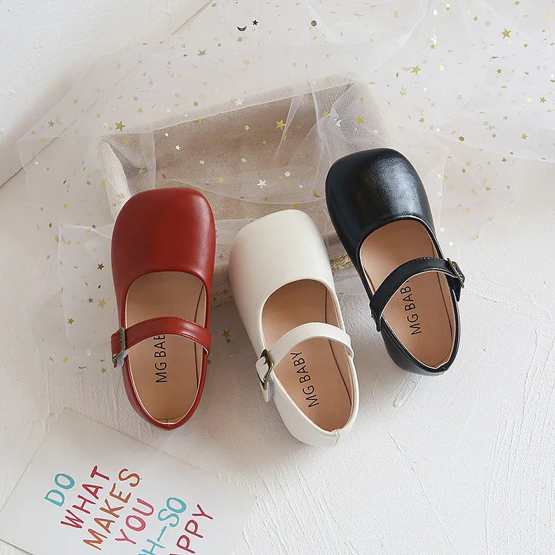 Spring and Autumn Korean Fashion Children's Vintage Shoes New PU Summer School Shoes Super Soft and Comfortable 1-6 Years Old