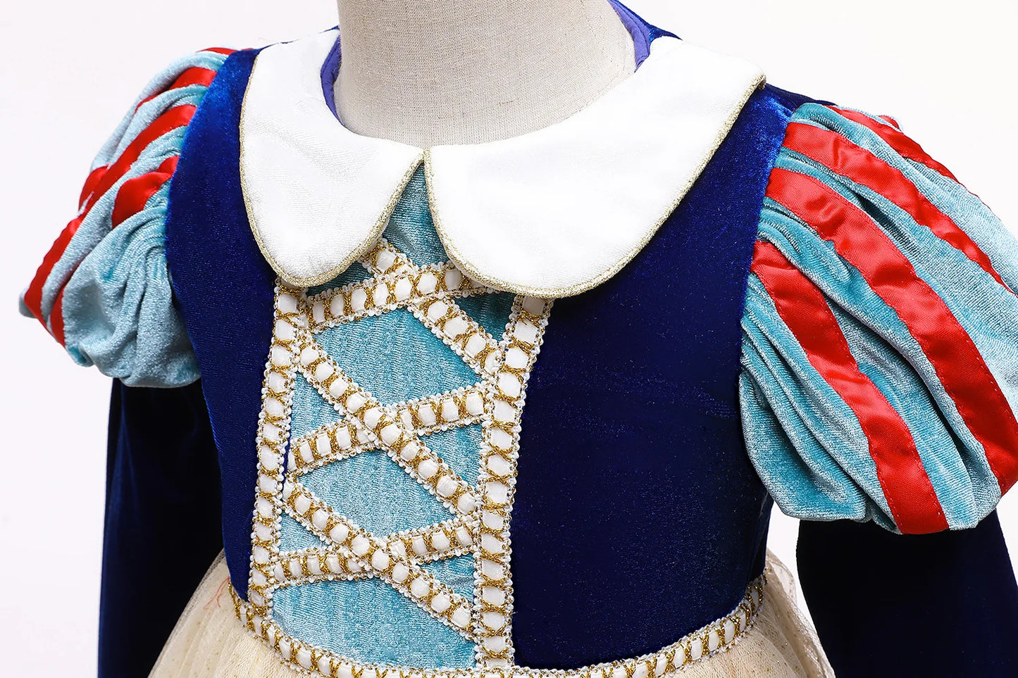 Hermoso vestido de Blancanieves, de manga larga hecho de terciopelo, tul y lentejuelas, disfraz de Disney para niñas, para fiesta de cumpleaños y Halloween para niña