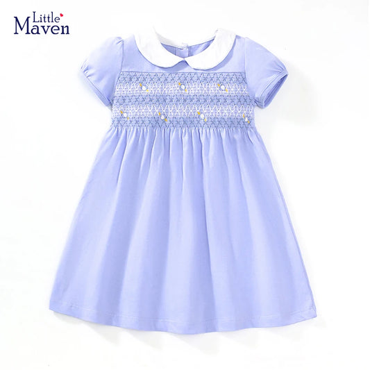 Vestido de verano en algodón bordado para niñas