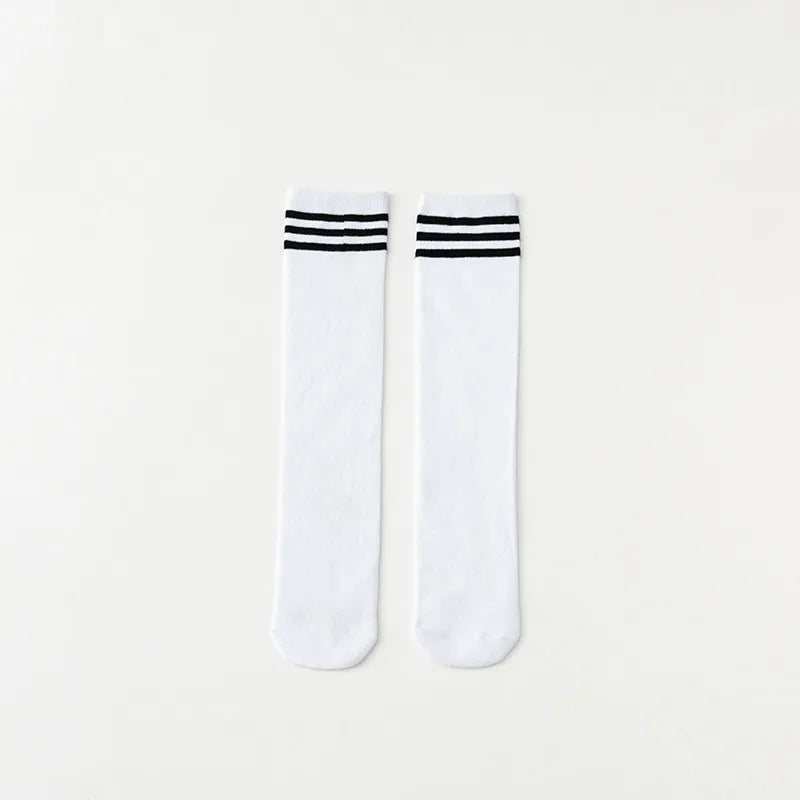 Calcetines para niños, calcetines a rayas para estudiantes, calcetines hasta la pantorrilla para niñas, calcetines de estilo universitario, accesorios de ropa para niños