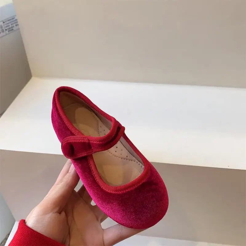 Hermosos y sofisticados Zapatos Vintage de princesa para niñas en otoño, Zapatos planos y blandos, antideslizantes