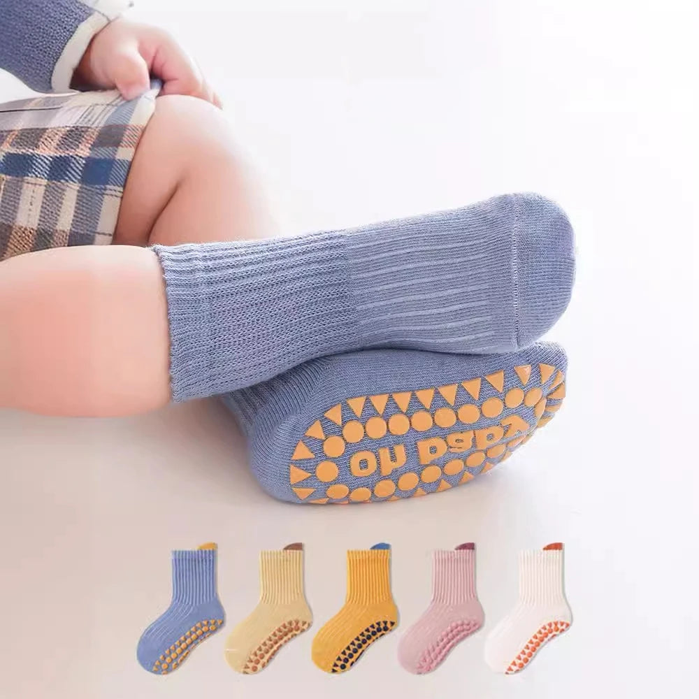 3 pares de calcetines antideslizantes para bebés y niños