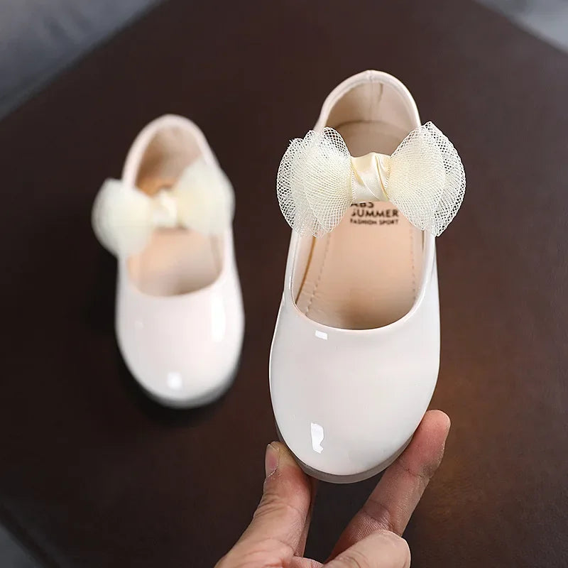 Preciosos zapatos tipo cuero para niñas, suela suave, zapatos de princesa para fiestas y bodas