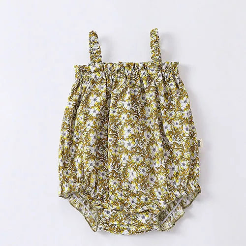 Hermosos y delicados, conjunto y enterito pastorales de verano para bebé, blusa y short estampados de algodón para bebé niña, bombacho para bebés