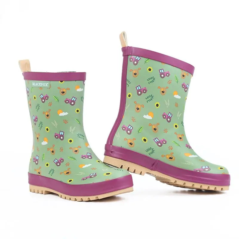 Botas de lluvia impermeables y antideslizantes de goma, planas para niños y niñas perfectas para jugar!!