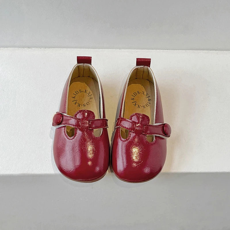 Zapatos planos informales para niñas pequeñas, de piel sintética suave, estilo Mary Jane, con tiras en T, estilo princesa, vintage