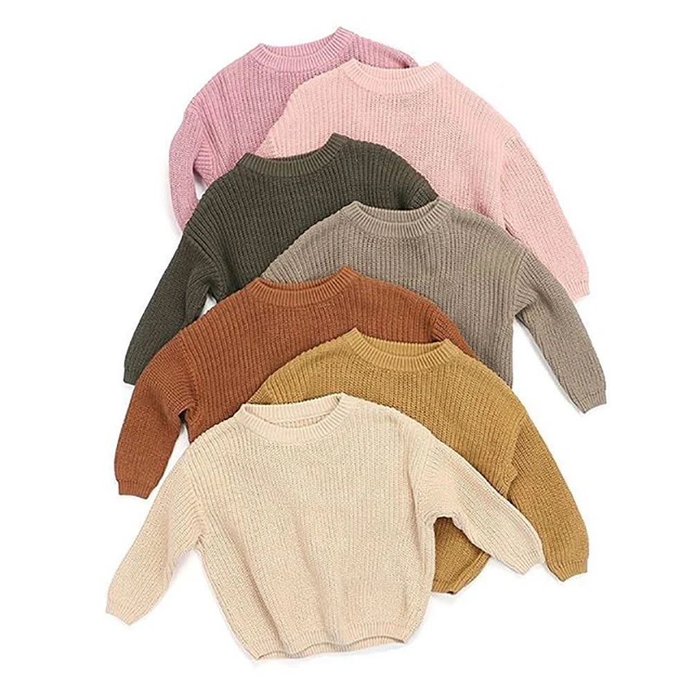 Sweater de manga larga de algodón, Otoño Invierno, para bebé recién nacido, niño y niña, tejido casual