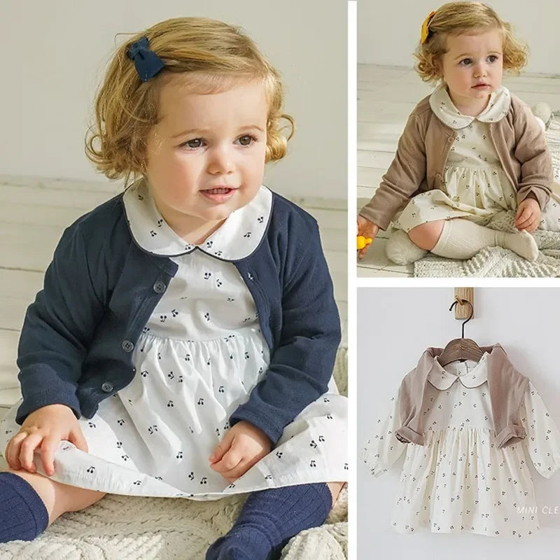 Trajes a juego para hermanos y hermanas, bombacho y vestido manga larga, moda española para bebés y niños pequeños, otoño, invierno y primavera