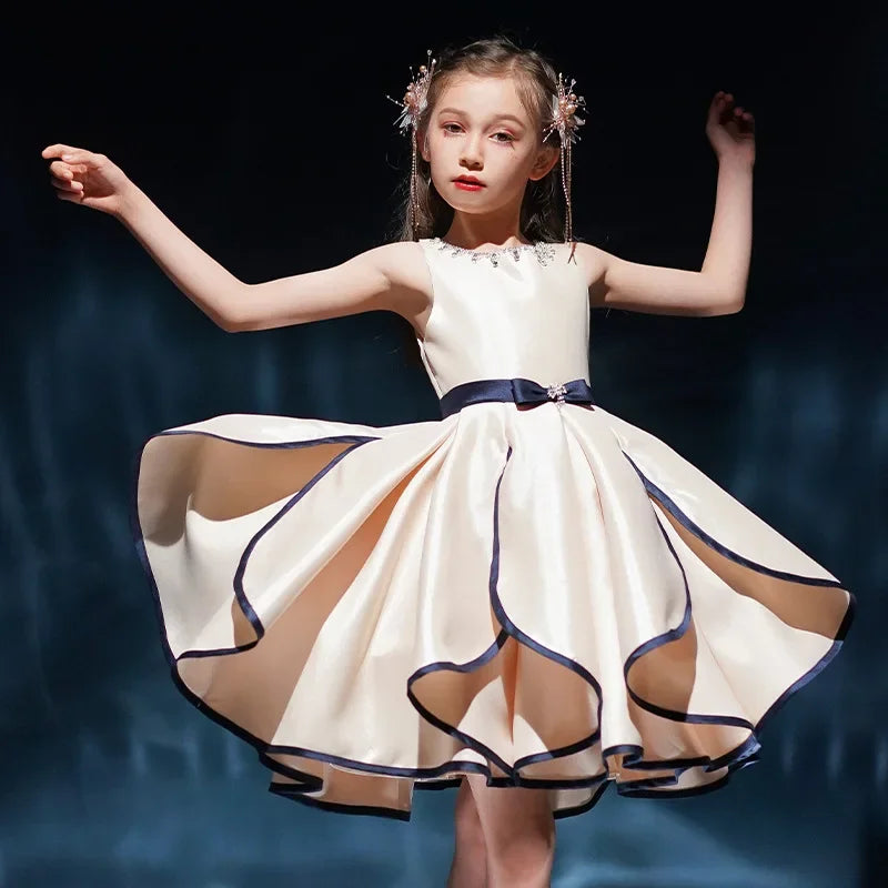 Vestido de princesa elegante estilo coreano para niñas, vestido de boda para chica adolescente