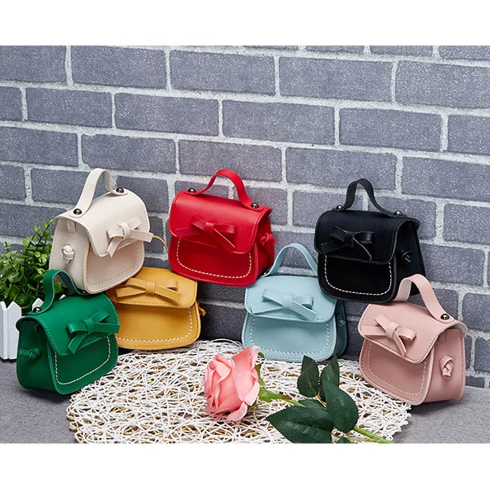 Bolsos de mano de princesa de cuero PU hermosos colores, carteras cruzadas para niñas