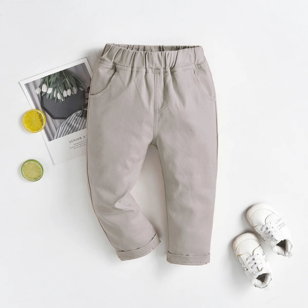 Spring And Autumn Kids Trousers Boys Cotton Pants For Baby Boys Thin White Black Toddler Trousers Casual Clothes Boys Pants