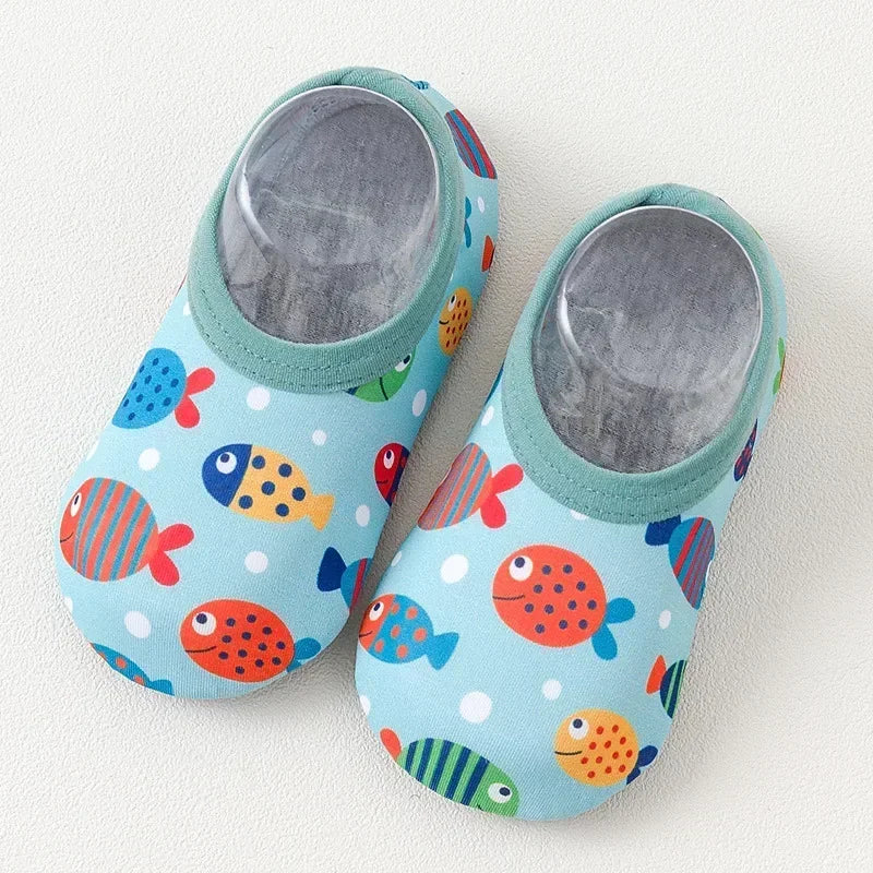 Partnershoes, Zapatos de playa para niños o zapatillas de interior antideslizantes suave para bebés, calcetines de baño, zapatos de casa para niños
