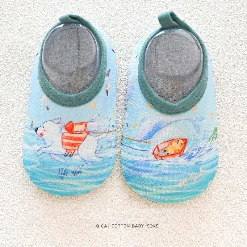 Partnershoes, Zapatos de playa para niños o zapatillas de interior antideslizantes suave para bebés, calcetines de baño, zapatos de casa para niños