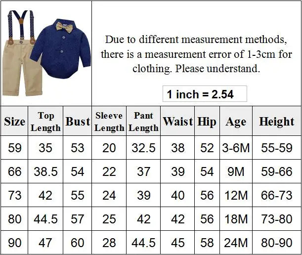 Formal Wedding Clothing Sets for Baby Boy Outfit Infant 3 6 12 18 24M Bodysuit Suspender Suit Toddler Kid Birthday Party Costume