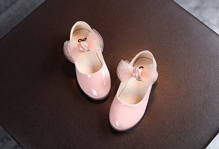 Preciosos zapatos tipo cuero para niñas, suela suave, zapatos de princesa para fiestas y bodas