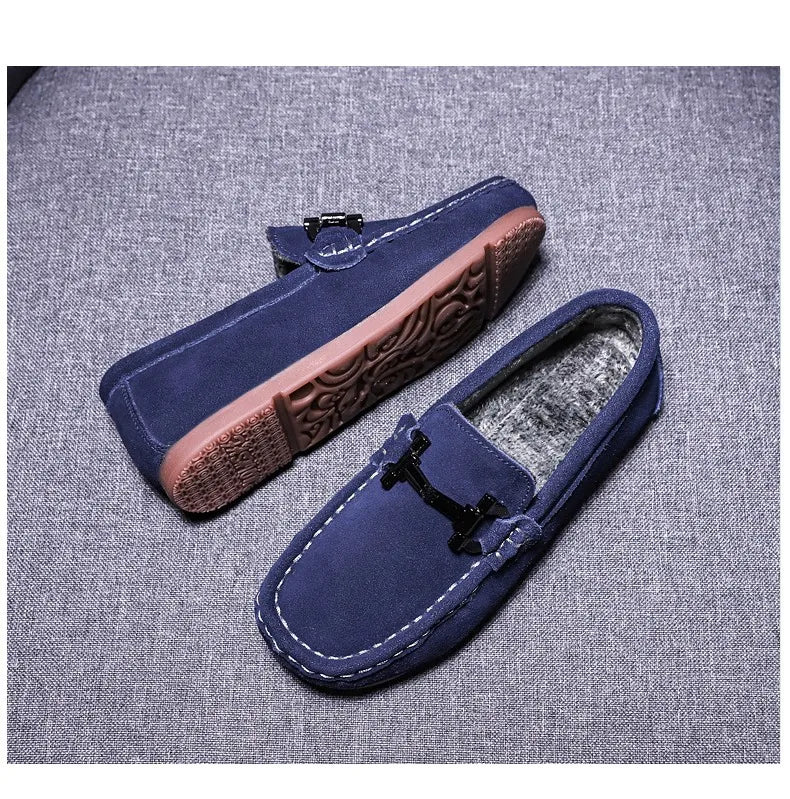 Zapatos casuales de otoño e invierno para niños, mocasines sin cordones para adolescentes