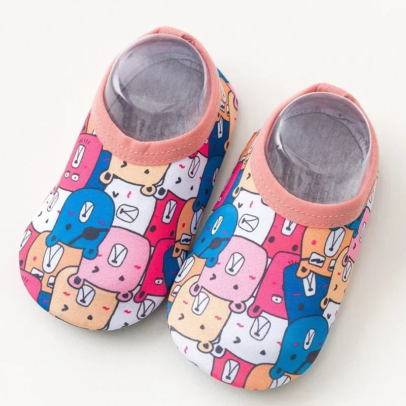 Partnershoes, Zapatos de playa para niños o zapatillas de interior antideslizantes suave para bebés, calcetines de baño, zapatos de casa para niños