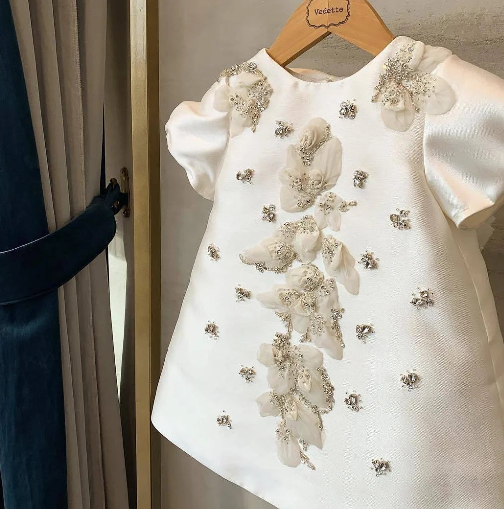 Hermoso vestido de fiesta para niñas, vestido de princesa con flores para cumpleaños, vestido de boda para chica adolescente, vestido de bautizo para bebé niña