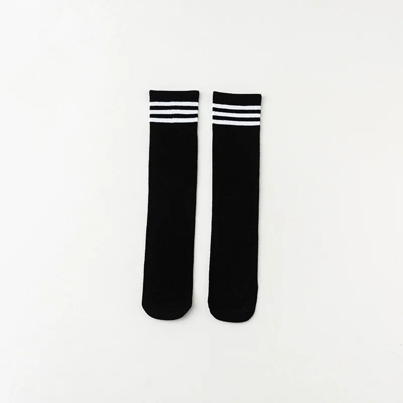 Calcetines para niños, calcetines a rayas para estudiantes, calcetines hasta la pantorrilla para niñas, calcetines de estilo universitario, accesorios de ropa para niños