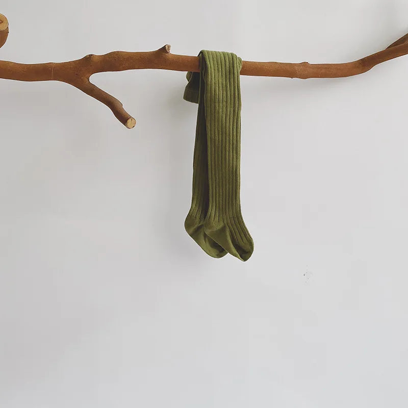 Medias acanaladas para niña, panties de algodón para bebés y niños