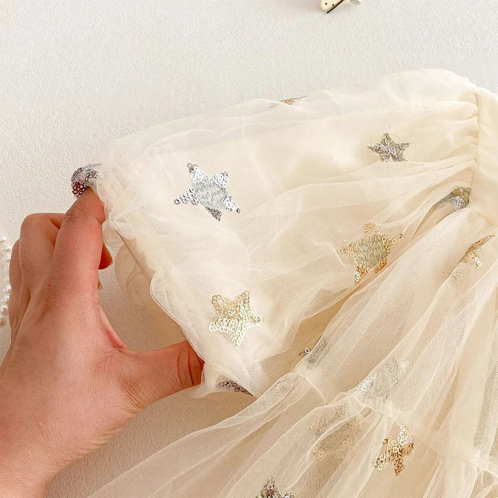 Vestidos de fiesta para niñas, manga larga abullonada, ropa de princesa para bebé niña, vestidos de Navidad para bebé niña