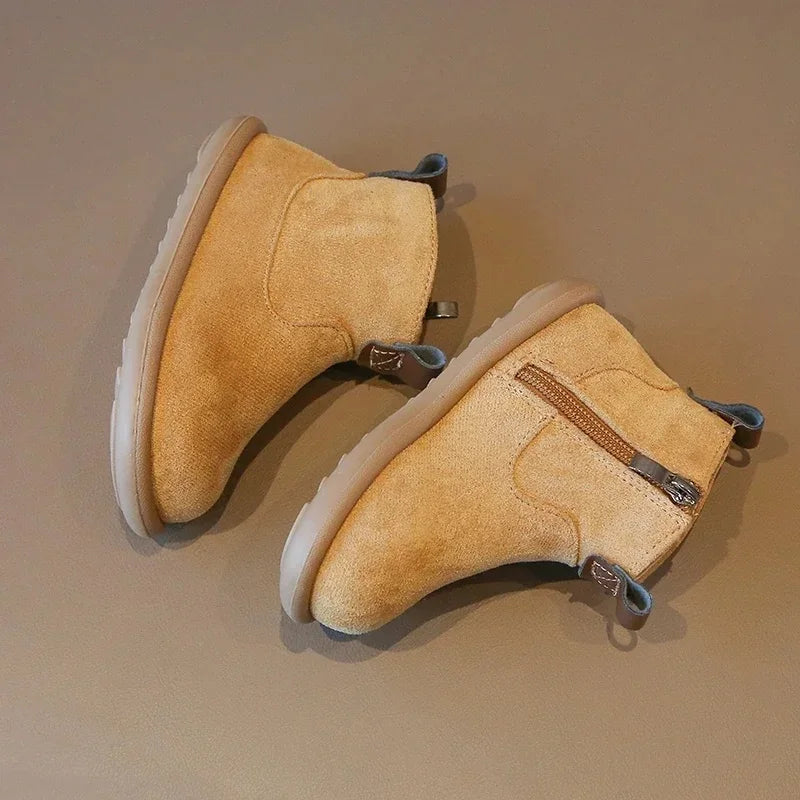 Suaves y amplias botas Oxford de Otoño Invierno para bebés y niños, en ante de colores maravillosos y goma antideslizantes, especial para exteriores, forro de felpa, su outfit se verá muy casual y ondero sin perder comodidad